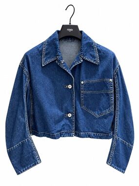 Miu Miu Blue Denim Cropped Jacket